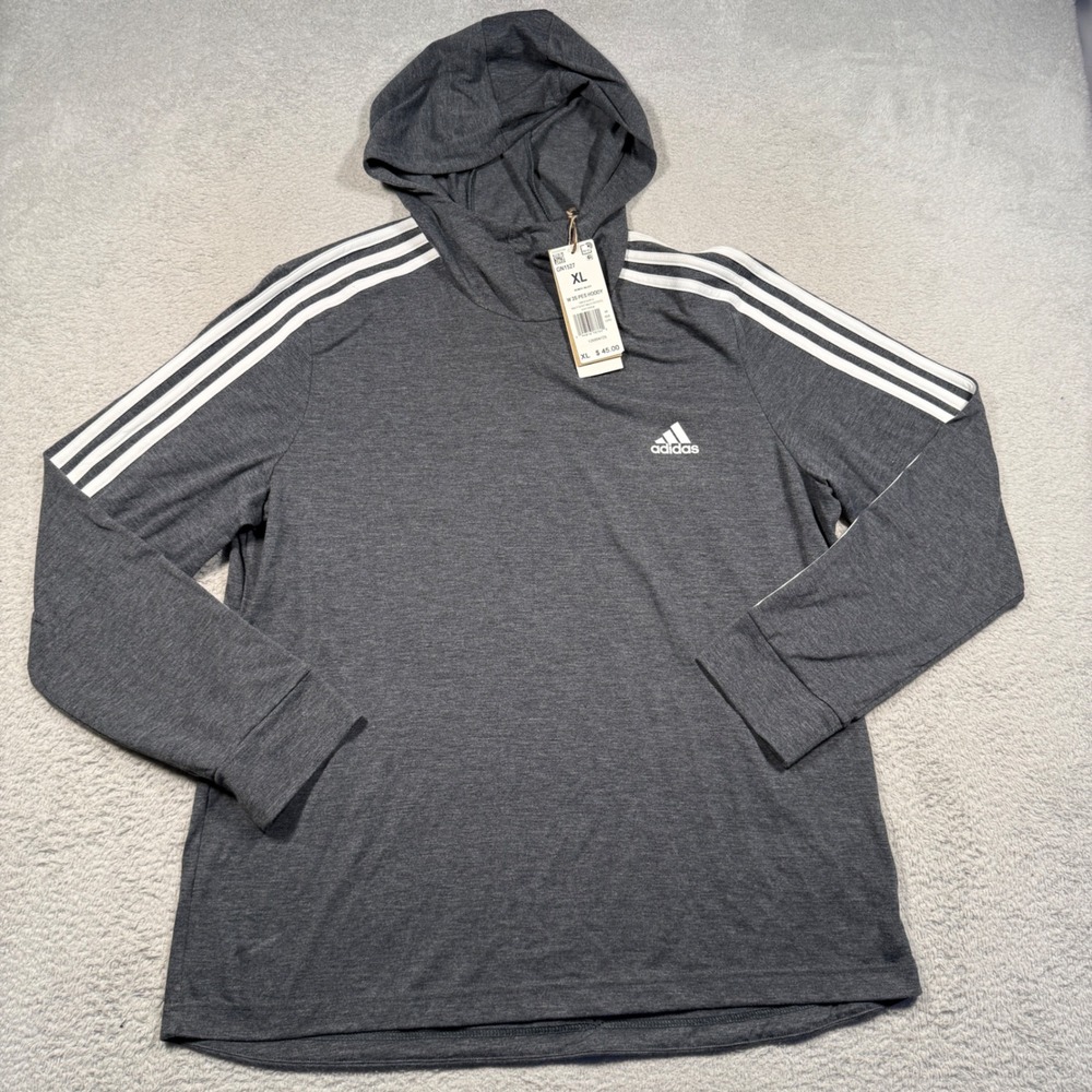 Adidas Hoodie Womens XL Aeroready Primegreen 3-Stripes Lightweight Hoody NWT